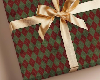 Vintage Christmas Wrapping Paper Roll - Rustic Xmas Gift Wrap, Classic Christmas Paper, Nostalgic Holiday Gift Wrap, Aged Christmas Paper