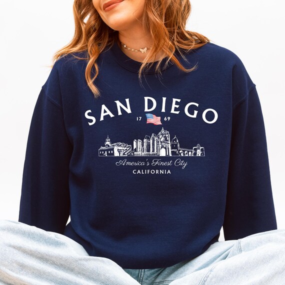 San Diego Skyline Sweatshirt, Vintage San Diego Crewneck, West