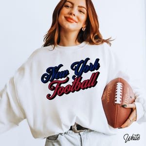New York Football Oversized Sweatshirt | Football Game Day Gift for Giant Fans | NY Giant Football Tailgate Apparel | Giant Sweater