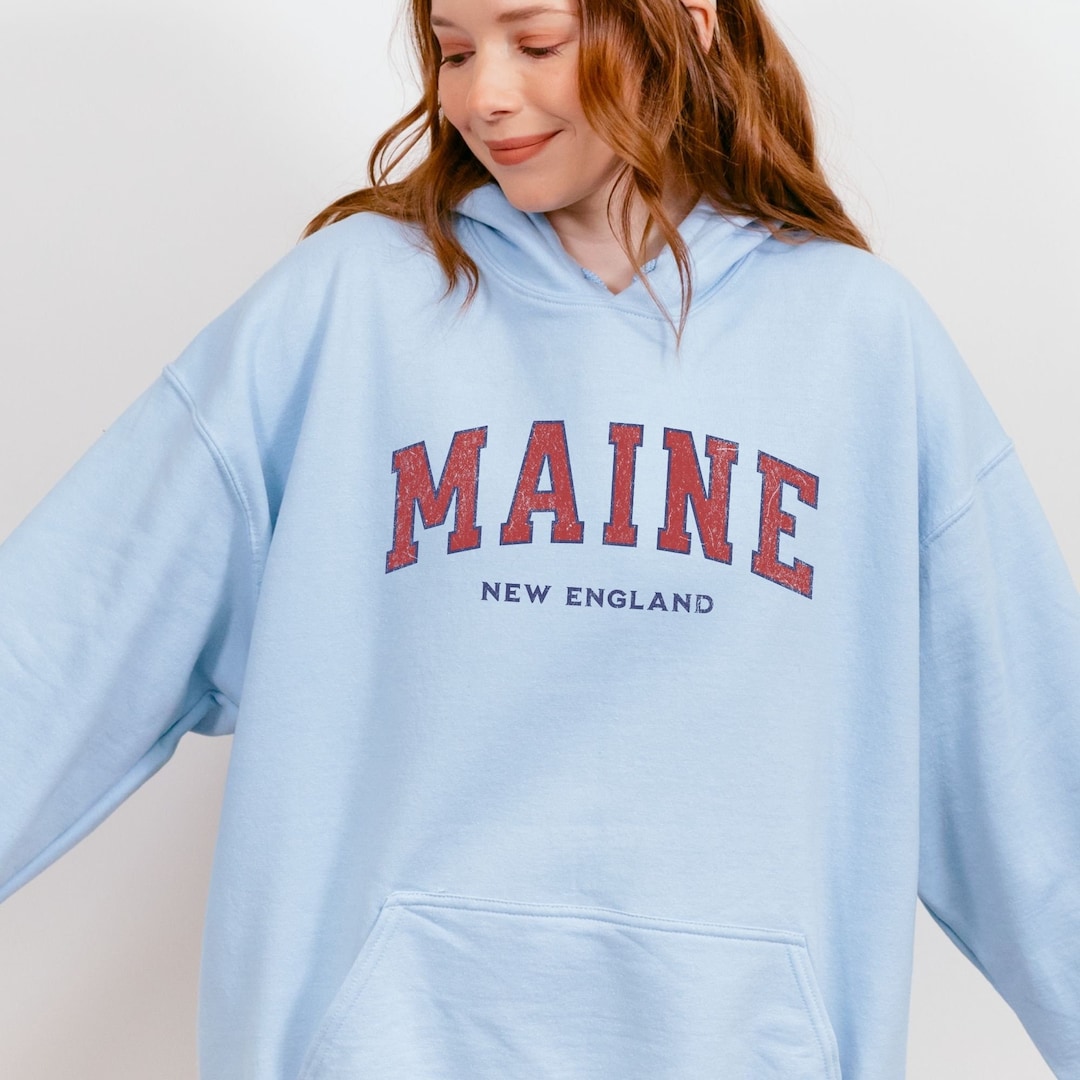 Maine Varsity Hoodie | Vintage College Sweatshirt