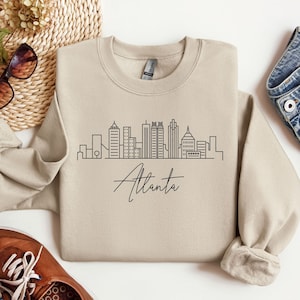 Atlanta  City Skyline Crewneck Sweatshirt, Atlanta Sweater, Atlanta Georgia City Gift Idea, Atlanta Sweater Souvenir for Traveler