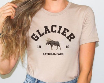 Camisa del Parque Nacional Glacier, Camisa del Parque Nacional, Camisa vintage al aire libre, Camisa de parques nacionales de camping de senderismo de aventura, Regalo Glacier N-Park