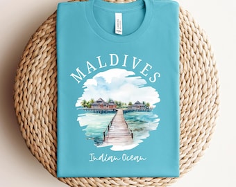 Maldives Shirt Tropical Paradise Tee, Beach Vacation Shirt, Honeymoon Gift, Island Travel Tee, Summer Ocean Lover Top
