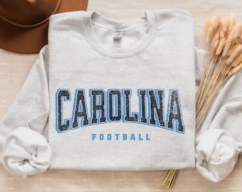 Vintage Panther Football Sweatshirt | Retro Carolina Football Crewneck | Panther Game Day Sweatshirt | Carolina Tailgate Football Gifts