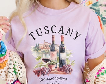 Tuscany Vineyards  Shirt, Retro Toscana Shirt, Florence Italy Trip Adventure Comfort Colors T-Shirt, Wine Lover Gift, Italy Trip Souvenir!