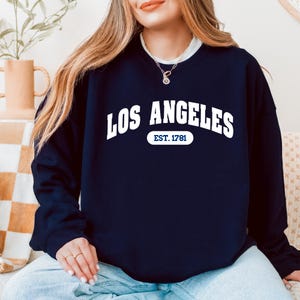 Los Angeles Varsity Letter Sweatshirt, College Style Crewneck, LA Tourist Gift, California Pullover Jumper, Gildan Pullover Sweater