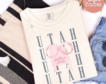 Utah Comfort Colors-tröja, Utah-karta-tröja, utomhusstatsstolthetströja, Utah-resegåva, collegeflytt-tröja