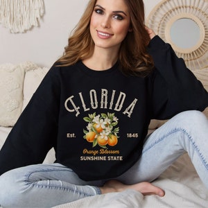 Florida Sunshine State Crewneck Sweater, Florida Girl Trip, Florida Bachelorette Gift, Retro Vintage Miami Orlando Tampa Pullover Jumper