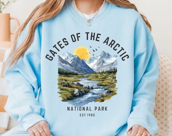 Gates of the Arctic National Park Sweatshirt, Alaska Crewneck Pullover, Hiking Adventure Shirt, National Park Lover Gift, Alaska Travel