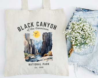 Bolso de lona Black Canyon of the Gunnison, bolso de lona del Parque Nacional de Colorado, bolso de aventura para senderismo, regalo para amantes de los parques nacionales