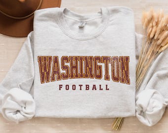 Retro Commander Fan Sweatshirt | Washington Football Game Day  Sweatshirt | Old School Washington Crewneck | Football Fan Gifts