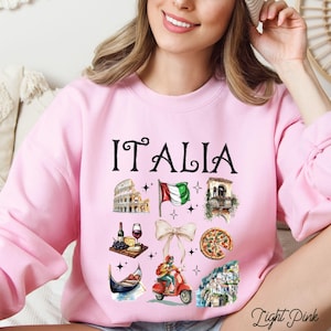 Italy Travel Sweatshirt, GD18000 Oversized Crewneck, Italia Culture Pullover, Italy Souvenir Sweatshirt, Vacation Gift, Symbolic Italian Top