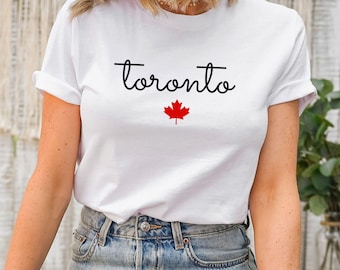 Toronto-shirt, Canadese trui met ronde hals, esdoornblad minimalistisch shirt, Toronto Ontario Souvenir, Canada Pride Gift, Great White North Trip