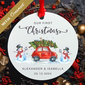 Personalized First Christmas Together Ornament | Couples Ornament | Our First Xmas 2024 | Customized Couples Keepsake | Newlywed Ornament