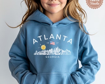Atlanta Georgia Youth Hoodie, Atlanta Skyline Hoodie, Georgia Kids Hoodie, Atlanta Sketch Hoodie, Georgia Souvenir, Youth Hooded Sweatshirt