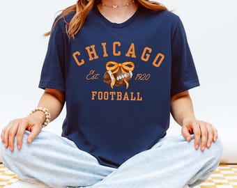 Chicago Football Shirt | Bear Football Retro Game Day Tee | Chicago Football Fan Gift | Classic Bear Shirt | Retro Football Shirt
