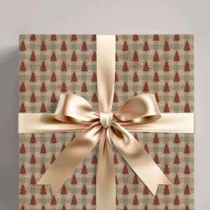 Vintage Christmas Wrap Paper Roll,  Antique Xmas Gift Wrap, Rustic Holiday Gift Paper, Christmas Paper Roll, Wrap Paper for Christmas Gifts