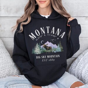 Montana Big Sky Country Hoodie, Montana Travel Pullover, Big Sky Adventure Hoodie, Outdoor Hiking Sweatshirt, Trendy Montana Vacation Gift