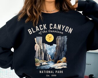 Black Canyon of the Gunnison Sweatshirt, Colorado National Park Crewneck, Hiking Adventure Pullover, National Park Lover Gift