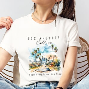 Retro Los Angeles Palm Tree Shirt, California Beach Shirt, Vintage LA West Coast Travel Shirt, Perfect for California Lover and Beachgoers