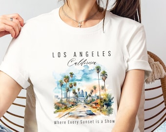 Retro Los Angeles Palm Tree Shirt, California Beach Shirt, Vintage LA West Coast Travel Shirt, Perfect for California Lover and Beachgoers