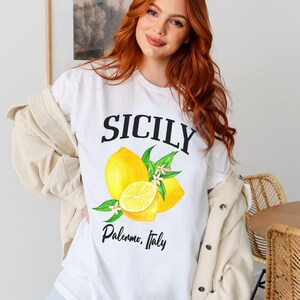 Lemon Sicily Travel Shirt, Italian Crewneck, Oversized Ciao Pullover Shirt, Italy Gift for Her, Sicilian Vacation Shirt, Girls Trip Tee