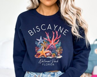 Biscayne National Park Sweatshirt, Florida Beach Crewneck, Coral Reef Pullover, Ocean Lover Gift, Marine Life Sweatshirt, National Park Gift
