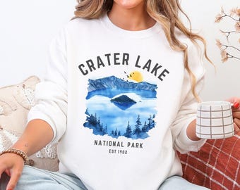 Crater Lake National Park Sweatshirt, Oregon Hiking Crewneck, National Park Lover Gift, Outdoor Adventure Pullover, Travel Shirt