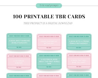 Printable TBR Jar Prompts: Reading Challenge Cards (PDF)