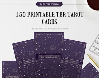 印刷可能なTBRタロットカード：150冊の本に関するヒント（デジタルダウンロード）