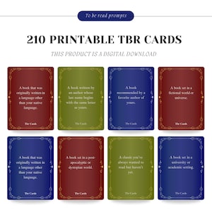 Cartes TBR imprimables,Invitations de lecture élégantes en pot TBR,Invitations à lire,Défi de lecture,Invitations de lecture uniques de couleur rouge-vert,Jeu TBR