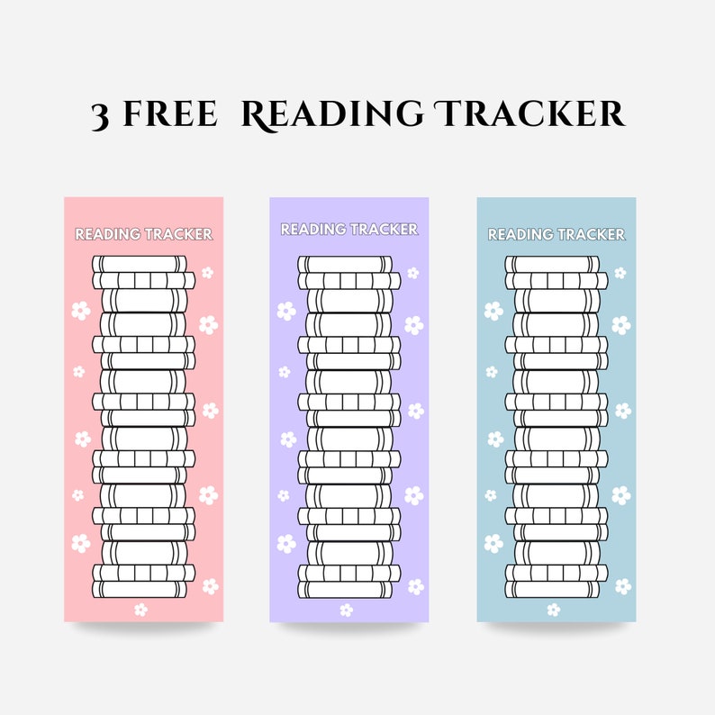 Printable Yearly Reading Tracker Bookmark: Pink Bookshelf Design (PDF ...