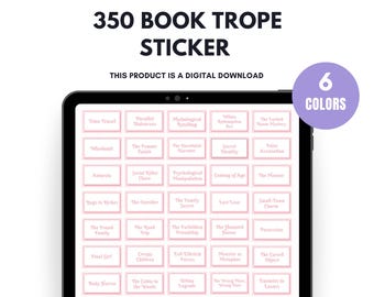 Book Trope Stickers: Pink Pastel Bookish Tropes (Digital Download)