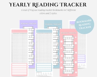 Printable Yearly Reading Tracker,Fill In Bookmark,Pink Bookshelf Book Tracker,Pastel Reading Habit Tracker,Reading progress,Bookworm Gift
