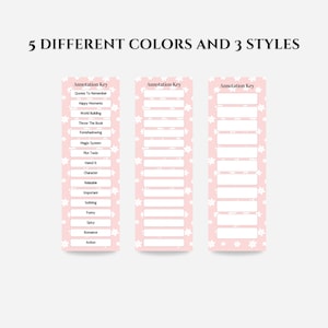 Pastel Annotation Key Bookmarks: Reading Tracker, Bookish Gift (PDF/PNG) image 4
