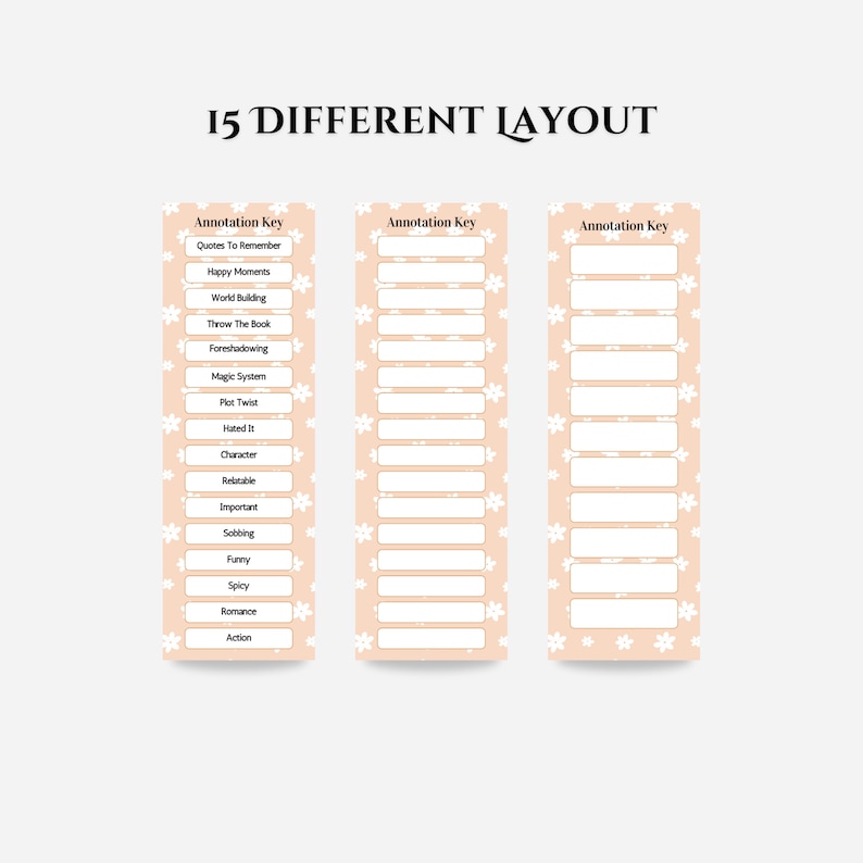 Pastel Annotation Key Bookmarks: Reading Tracker, Bookish Gift (PDF/PNG) image 6