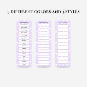 Pastel Annotation Key Bookmarks: Reading Tracker, Bookish Gift (PDF/PNG) image 2
