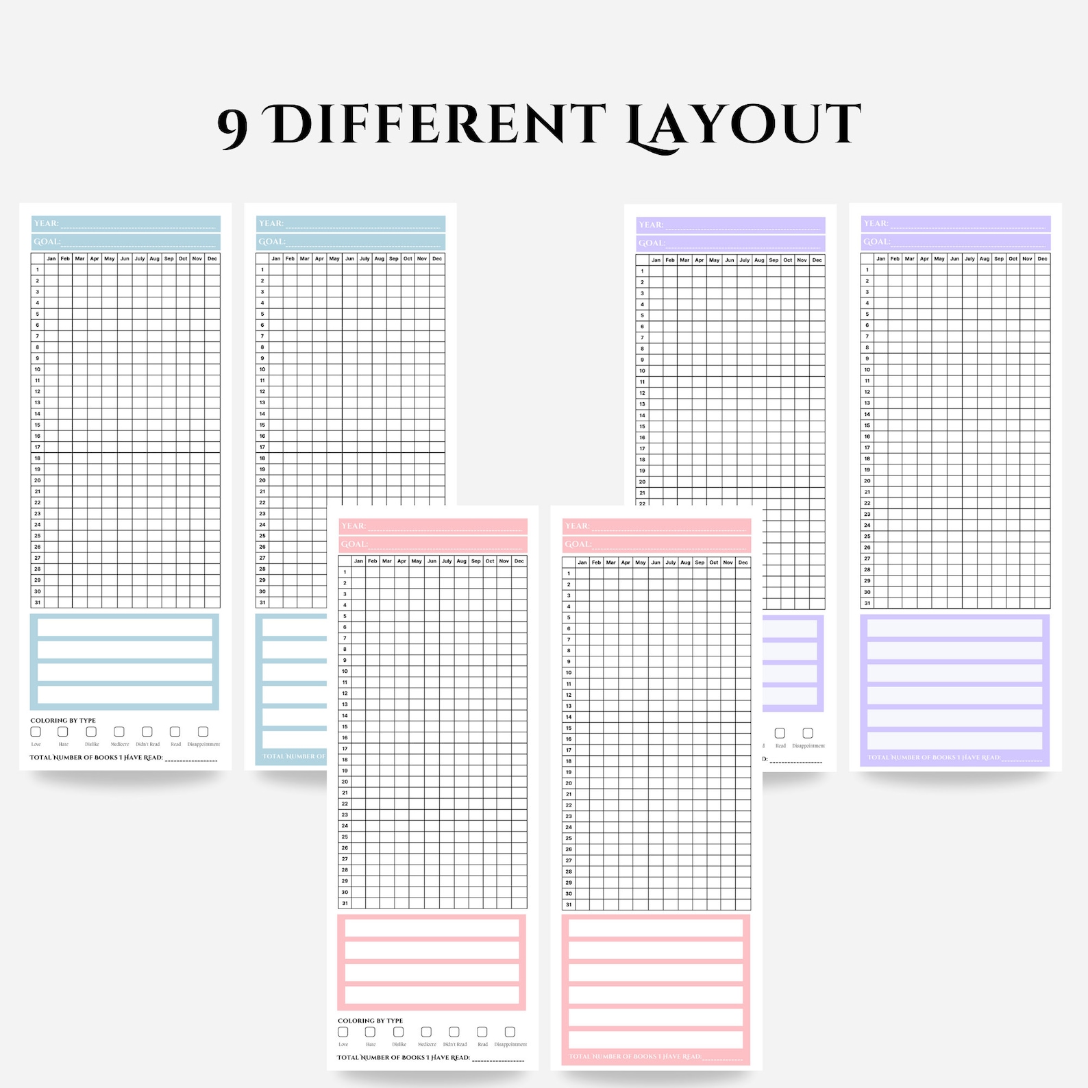 Printable Yearly Reading Tracker Bookmark: Pink Bookshelf Design (PDF ...