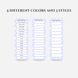 Pastel Annotation Key Bookmarks: Reading Tracker, Bookish Gift (PDF/PNG) image 3