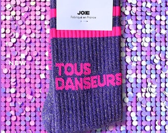 Talla 35/38 - Calcetines brillantes y de baile para todos los bailarines - Morado iridiscente