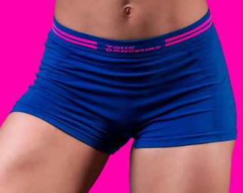 S-M Shorty Bleu électrique Tous Danseurs- sans couture (seamless)