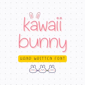 Kawaii Bunny Font | Handwriting Font | Procreate Font | Kids Font | Digital Planner Font | Digital Notes Font| Font for Digital Notes
