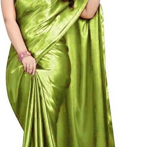 Solid/Plain Bollywood Satin, Pure Silk Saree, Satin Saree, Silk Saree, Casual, Party & Festive, Wedding, Wedding Festive, Bollywood Saree Light Green