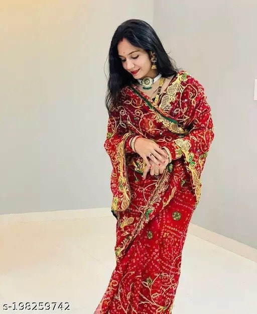 Bandhej Print Saree Etsy Australia