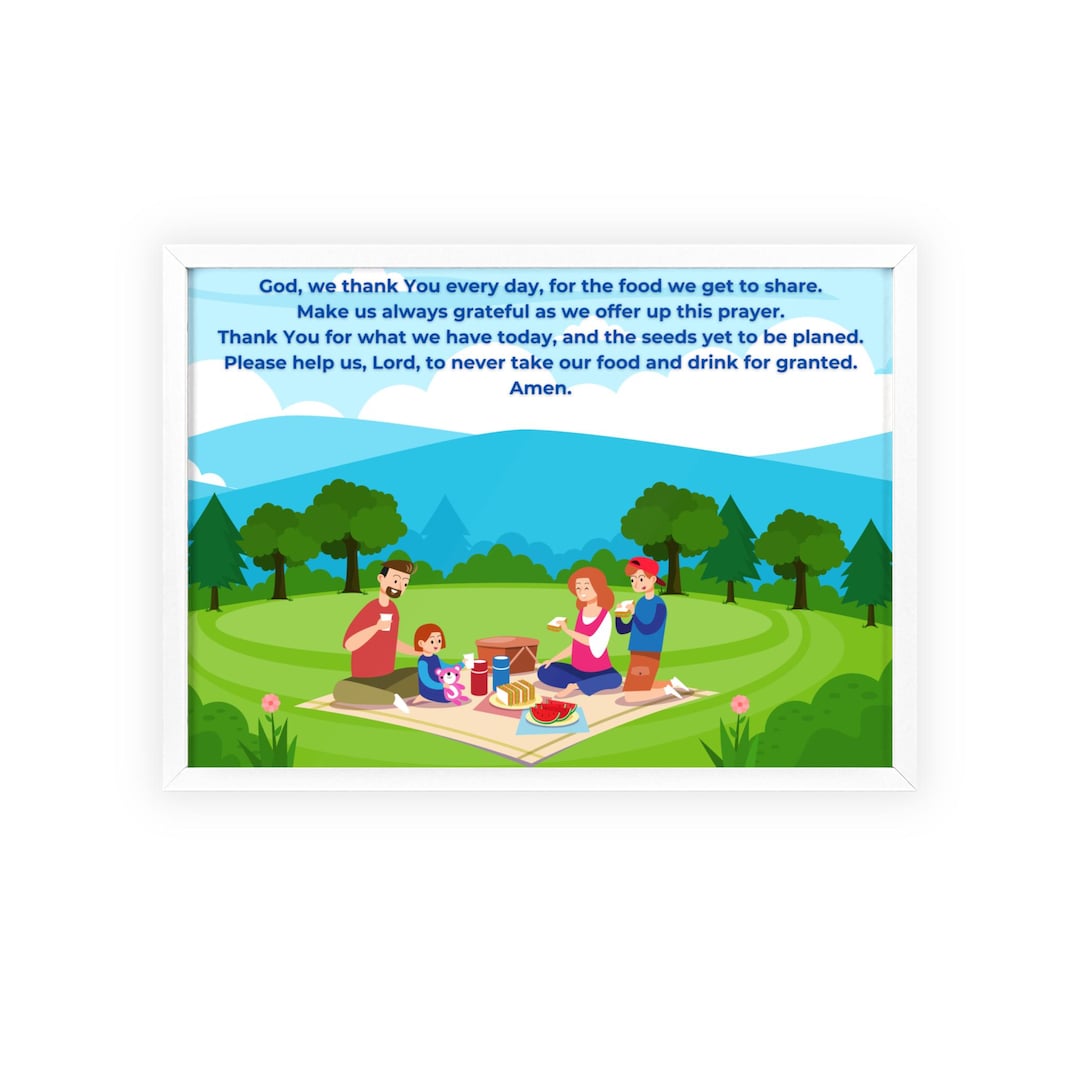 Children s Mealtime Prayer Poster With Frame Etsy children-s-mealtime-prayer-poster-with-frame-etsy