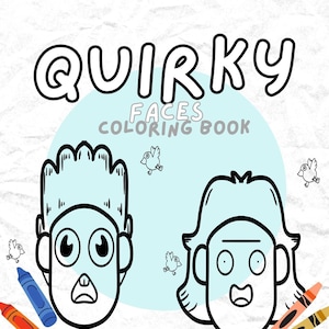 Quirky faces coloring book
