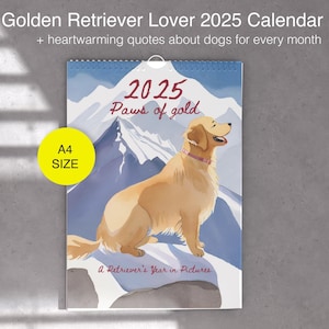 Dog-Themed 2025 Wall Golden Retriever Calendar Dog Quotes Calendar Dog Owners Golden Retriever Lover Gift Golden Retriever Present
