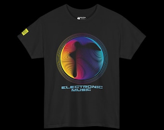 Elektronisches Pulse Front Print T-Shirt | Elektronische Musik t-Shirt
