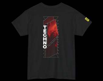 T-Shirt mit Techno Massen-Rückendruck
