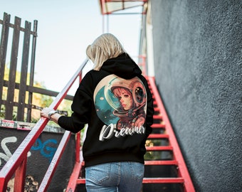 Pastel Astronaut Girl Hoodie – Dreamy Space Apparel